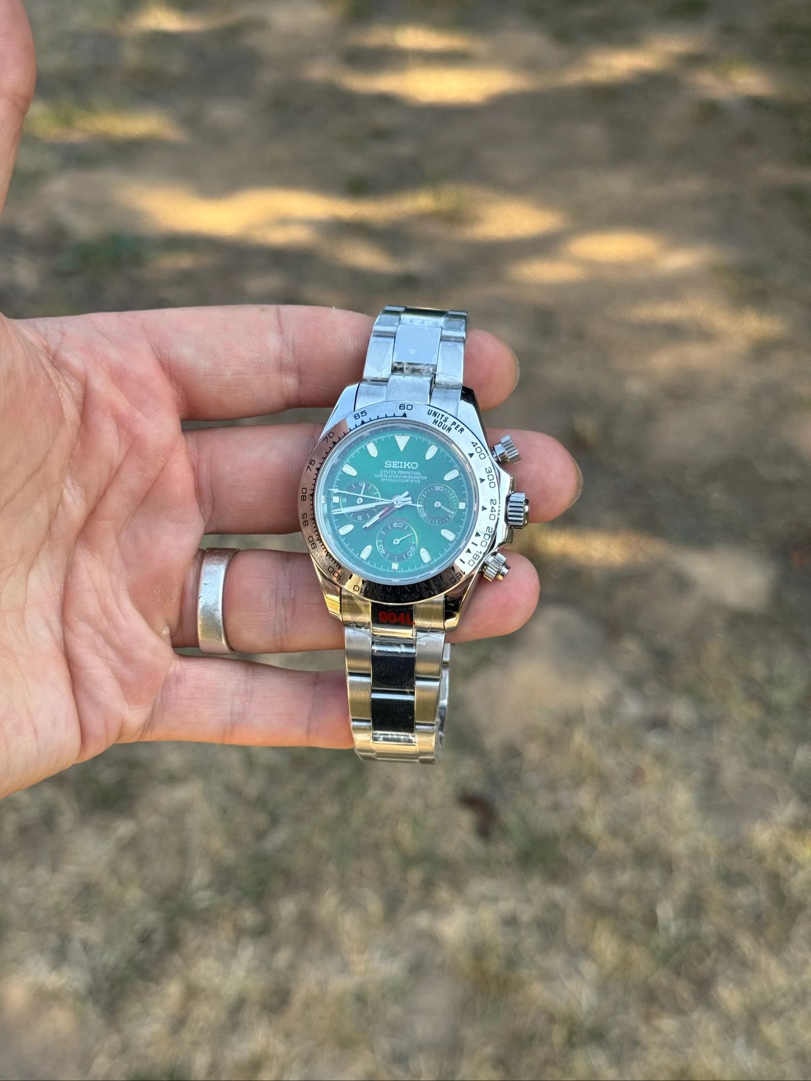 Reloj Cronógrafo Emerald VK63 – Dial Verde Soleado – Meca-Quartz Japonés – Nuevo – photo 5